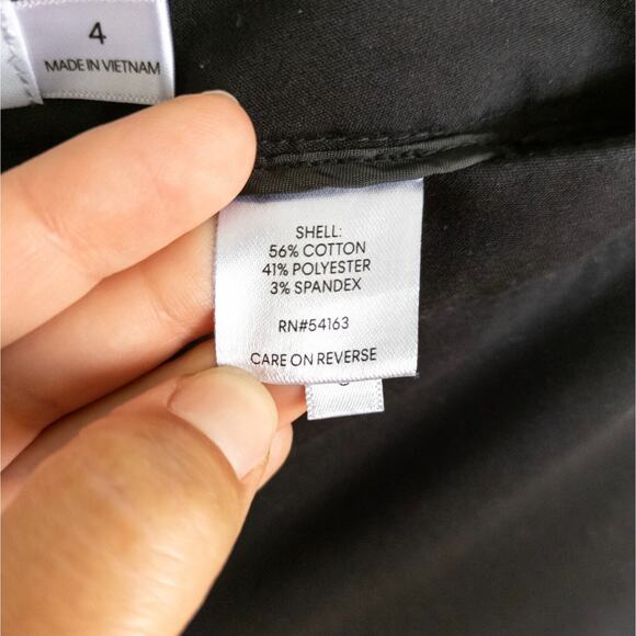 CALVIN KLEIN Black Cropped Trouser Dress Pants Stretch Pockets Women's 4 - Picture 3 of 4